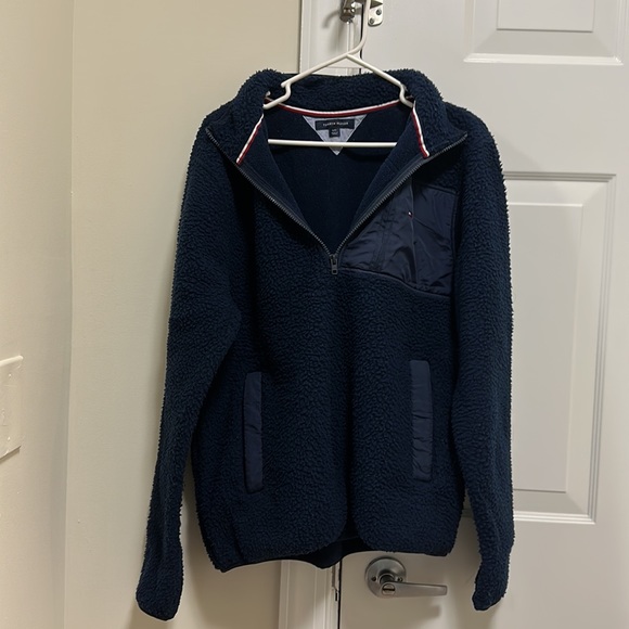 Tommy Hilfiger Navy Quarter Zip Up Sweater - US Men L - Picture 3 of 4